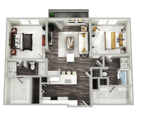Piedmont Deluxe Floor Plan at Emblem Alpharetta Apartments, Alpharetta, GA, 30009